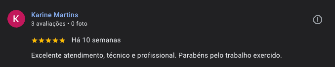Avaliação real no Google 2