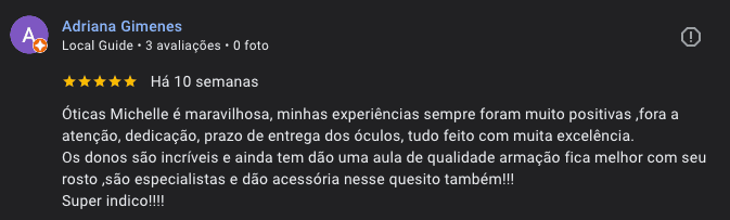Avaliação real no Google 6