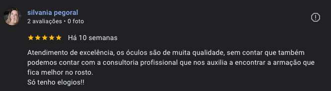 Avaliação real no Google 9